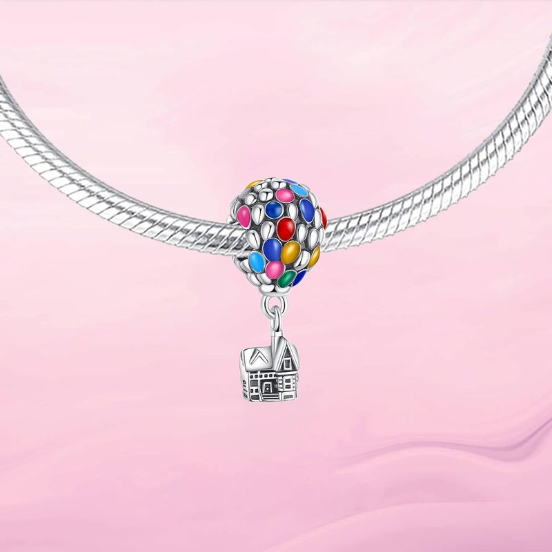 VALGACLS 925 Sterling Silver Family Love Mom Mouse Heart Charms for Bracelets Necklace Valentine's Day Mother's Day Jewelry Charm for Women - Image 1